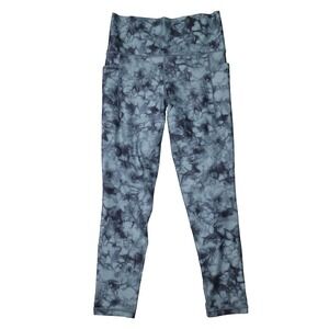 Athleta Salutation Stash Pocket II Blue Tie Dye Printed 7/8‎ Tight Small 657536